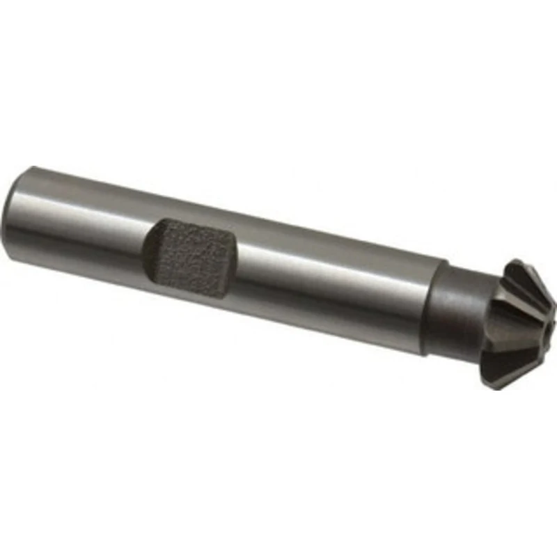 KEO 1/2 x 1/8 45 8-Tooth High Speed Steel Single-Angle Cutter Uncoated, Right Hand Cut, 2-1/8 OAL, 3/8 Shank Diam, Sh...